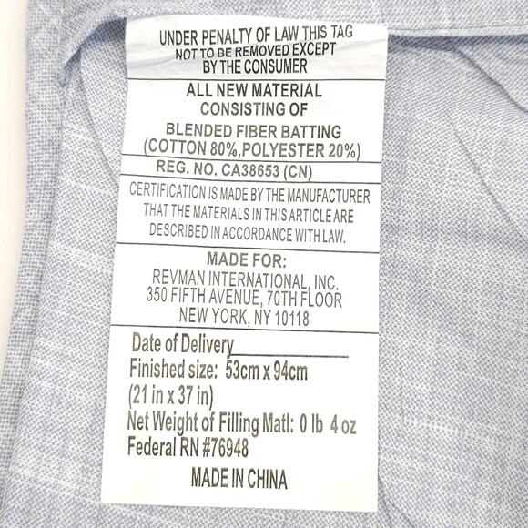 Tommy Bahama Quilted King Pillow Sham Cover Blue Tropical Palm Leaf Coastal NWOT - Picture 5 of 5